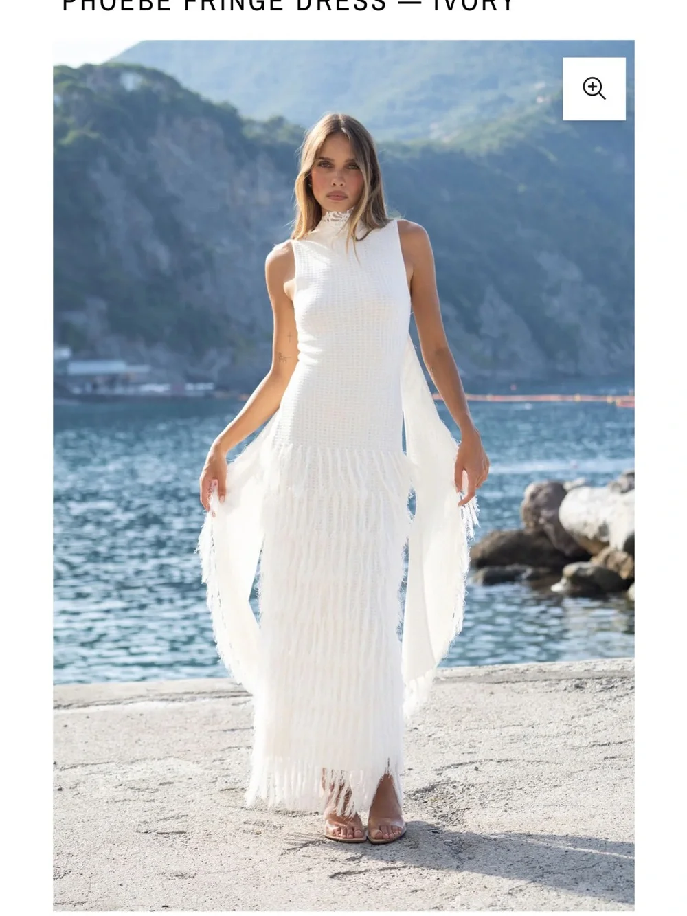 Phoebe Ivory Maxi Fringe Dress XS - Picture 1 of 6